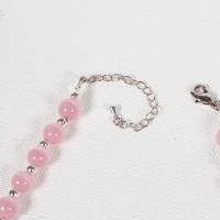 Rosa Katzenauge Halskette, Damen Edelsteinkette Collier, Schmuck aus Glas Bild 10