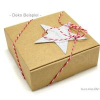 10 Faltschachteln Geschenkbox Gastgeschenk Geschenke verpacken Gr. L 9,5x9,5x3,5cm Schachtel Kraftpapier Adventskalender Bild 1