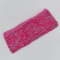 Stirnband pink lila rosa, mehrfädig von Hand gehäkelt, Kopfbedeckung, hält die Ohren warm, Ohrenwärmer, Einzelstück Bild 1