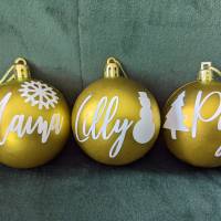 Personalisierte Aufkleber für Weihnachtskugeln, Kugeln, Weihnachtskugeln mit Namen, Ornamente personalisiert Bild 4