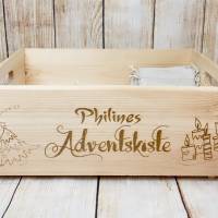Adventskalender Kiste aus Holz mit Wunschgravur, zum selber füllen Bild 3