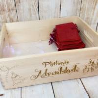 Adventskalender Kiste aus Holz mit Wunschgravur, zum selber füllen Bild 7