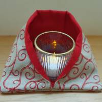 Stoffjäckchen "Ranke" für Weihnachtsdeko * Teelichthalter aus Stoff * Plätzchenverpackung * Bild 1
