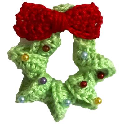 Häkelanleitung: Mini Weihnachtskranz