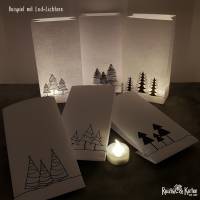 6 Papiertüten mit Tannenbäumen als Geschenktüten, Adventskalendertüten oder Lichtertüten (2) Bild 3