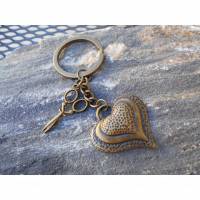 Mein Herz gehört dem Nähen  Bronze Schlüsselanhänger, Bild 1