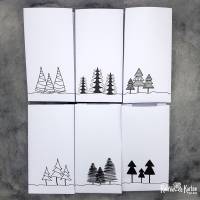 6 Papiertüten mit Tannenbäumen als Geschenktüten, Adventskalendertüten oder Lichtertüten (1) Bild 2