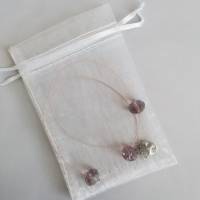 Sehr zarte Kette Halskette Perlenkette  Leicht Festschmuck Unikat Bild 2