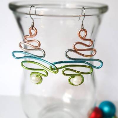 Tannenbaum Ohrringe mit Farbverlauf