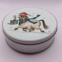 Geschenkbox, Leckerli-Box, Blechdose "Winter, Weihnachten, Pony, Pferd" Bild 5