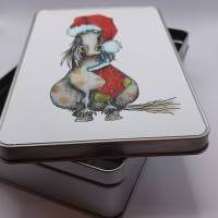 Geschenkbox, Leckerli-Box, Blechdose "Winter, Weihnachten, Pony, Pferd" Bild 6
