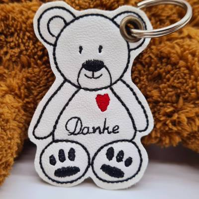 Schlüsselanhänger "Danke-Bär" ITH-Stickdatei 10x10cm Rahmen