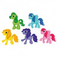 Knopf, Playful Ponies,~ 23 x 20 - 24 x 22 mm, 5 Stk., bunt Bild 1