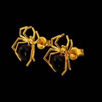 Spinne Ohrstecker gold, Geschenke für Sie, Kleine Spinne vergoldeter Silber Ohrringe, Schmuck Weihnachtsgeschenk Bild 6