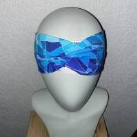 Stirnband Knotenstirnband Eiskristalle blau türkis weiß Bild 1