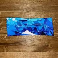 Stirnband Knotenstirnband Eiskristalle blau türkis weiß Bild 3