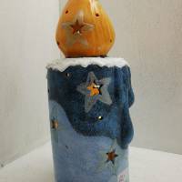 Blaue kleine Kerze aus Keramik Bild 4