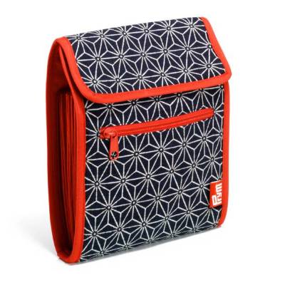 Prym 612036 Rundstricknadelmappe Nadeltasche Kyoto marine/weiß /rot Stricknadel Tasche