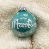 Weihnachtsbaumkugel, Christbaumkugel in blau oder türkis, personalisiert mit Geschenkverpackung Bild 5