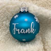 Weihnachtsbaumkugel, Christbaumkugel in blau oder türkis, personalisiert mit Geschenkverpackung Bild 6