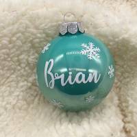 Weihnachtsbaumkugel, Christbaumkugel in blau oder türkis, personalisiert mit Geschenkverpackung Bild 7