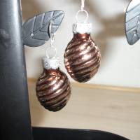 Weihnachtskugel-Ohrringe, Christbaumkugeln, Weihnachtskugeln, Ohrringe Ornament braun Bild 1