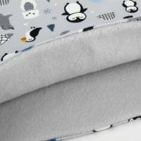 Baby Jungen Set Ohrenmütze Halssocke Loop Schal mit Baumwollfleece Pinguin Eisbär Wal Herbst Winter Übergangszeit Bild 3