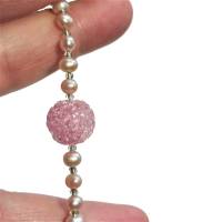 Romantische Perlenkette rosa mit Focalperle aus gesponnenem  Glas handgemacht Collier Kette Geschenk für sie Bild 1
