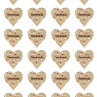 24 Sticker Etiketten Aufkleber, Herzform 4 x 4 cm, Handmade, Handgemacht Bild 1