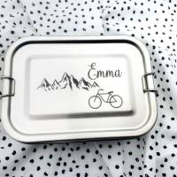 Brotdose personalisiertes Geschenk Berge Fahrrad wandern Bild 1