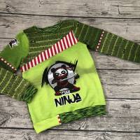 cooles Sweatshirt / Shirt gr.122/128 Ninja Panda grün Bild 4