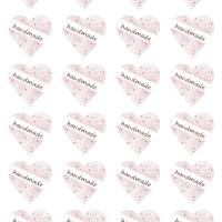 24 Sticker Etiketten Aufkleber, Herzform 4 x 4 cm, Handmade, Handgemacht Bild 1
