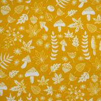 Jersey Blätter auf gelb, My little Foxy by Christiane Zielinski, Kinderstoff Meterware Bild 1