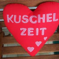 Kuschelkissen Herz, Liebe-Schmusekissen 40x40cm für Verliebte, Geburtstag-Weihnachten-Valentinstag-reine Baumwolle Bild 1