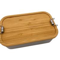 Brotdose Brotbox Lunchbox Blechdose Name Kindergarten Bambus Deckel Kind Taufe Weihnachten personalisiert Geschenk Bild 2