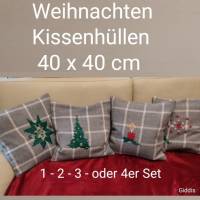 Weihnachten Woll-Kissenhüllen bestickt, 40x40 Bild 2
