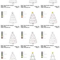 Digitale Stickdatei Christmas Trees Doodle 10x10 - 20x30 cm (4x4 - 8x12") Stickrahmen Bild 3