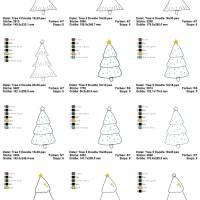 Digitale Stickdatei Christmas Trees Doodle 10x10 - 20x30 cm (4x4 - 8x12") Stickrahmen Bild 4