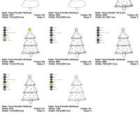 Digitale Stickdatei Christmas Trees Doodle 10x10 - 20x30 cm (4x4 - 8x12") Stickrahmen Bild 6