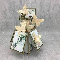 Grußkarte, Pop-up Box Karte, Schmetterling, Hochzeit Bild 1