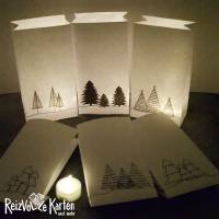 6 Papiertüten mit Tannenbäumen als Geschenktüten, Adventskalendertüten oder Lichtertüten (4) Bild 3