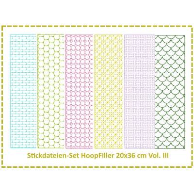 Stickdateien Set HoopFiller 20x36 Vol. III