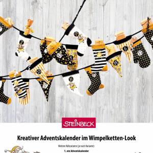 Adventskalender Panel Happy Christmas Mix von Steinbeck - ocker und schwarz - 1,45 x 1,45 m - Webware Bild 9