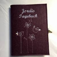 Personalisiertes Tagebuch aus Filz mit Schloß Bild 10