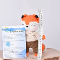 Handgefertigte gehäkelte Puppe Fuchs "BERT" aus Baumwolle Bild 9