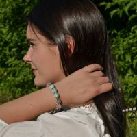 Damen Armband aus Edelsteinen Amazonit Achat Rosenquarz, Makramee Armband, LIMITED EDITION Bild 6