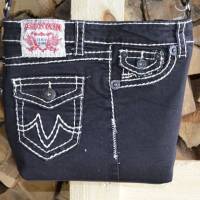 Jeans-Upcycling Crossbag, Umhängetasche im Patchworklook Bild 2