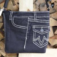 Jeans-Upcycling Crossbag, Umhängetasche im Patchworklook Bild 4