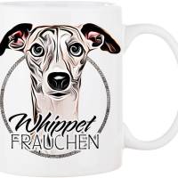Hunde-Tasse WHIPPET FRAUCHEN mit Hunderasse im Cartoon-Stil┊tolle Geschenkidee für Hundebesitzer Bild 1