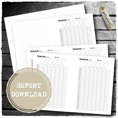 Symptomtracker - Din A5 - verschiedene Varianten